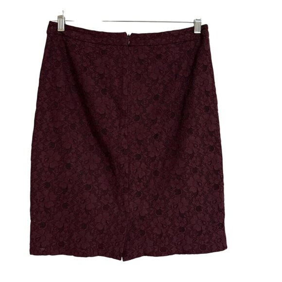 Halogen Maroon Lace Skirt SZ 10P Office Feminine Chic - Picture 2 of 5